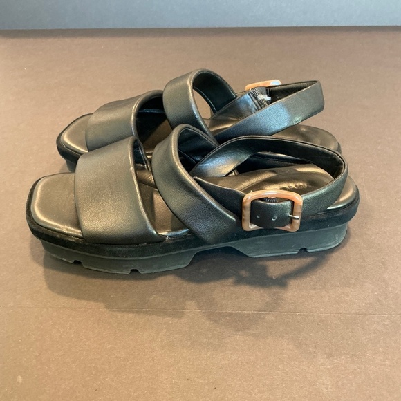 Vince Bowie Black Leather Lug Platform Sandals Women’s 9 (Estimated) - Picture 10 of 16